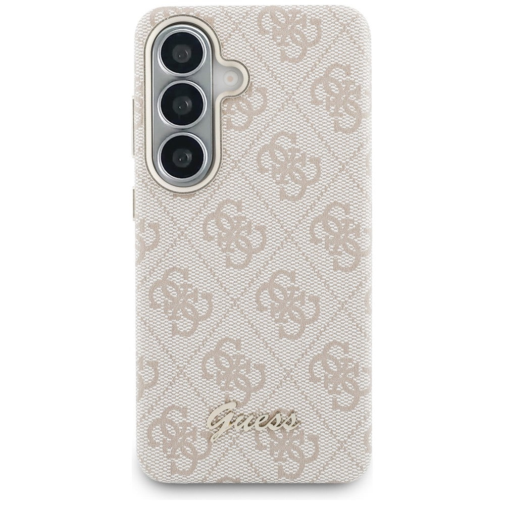MagSafe Case for Samsung Galaxy S26 S942, Guess, 4G Script Logo, Pink