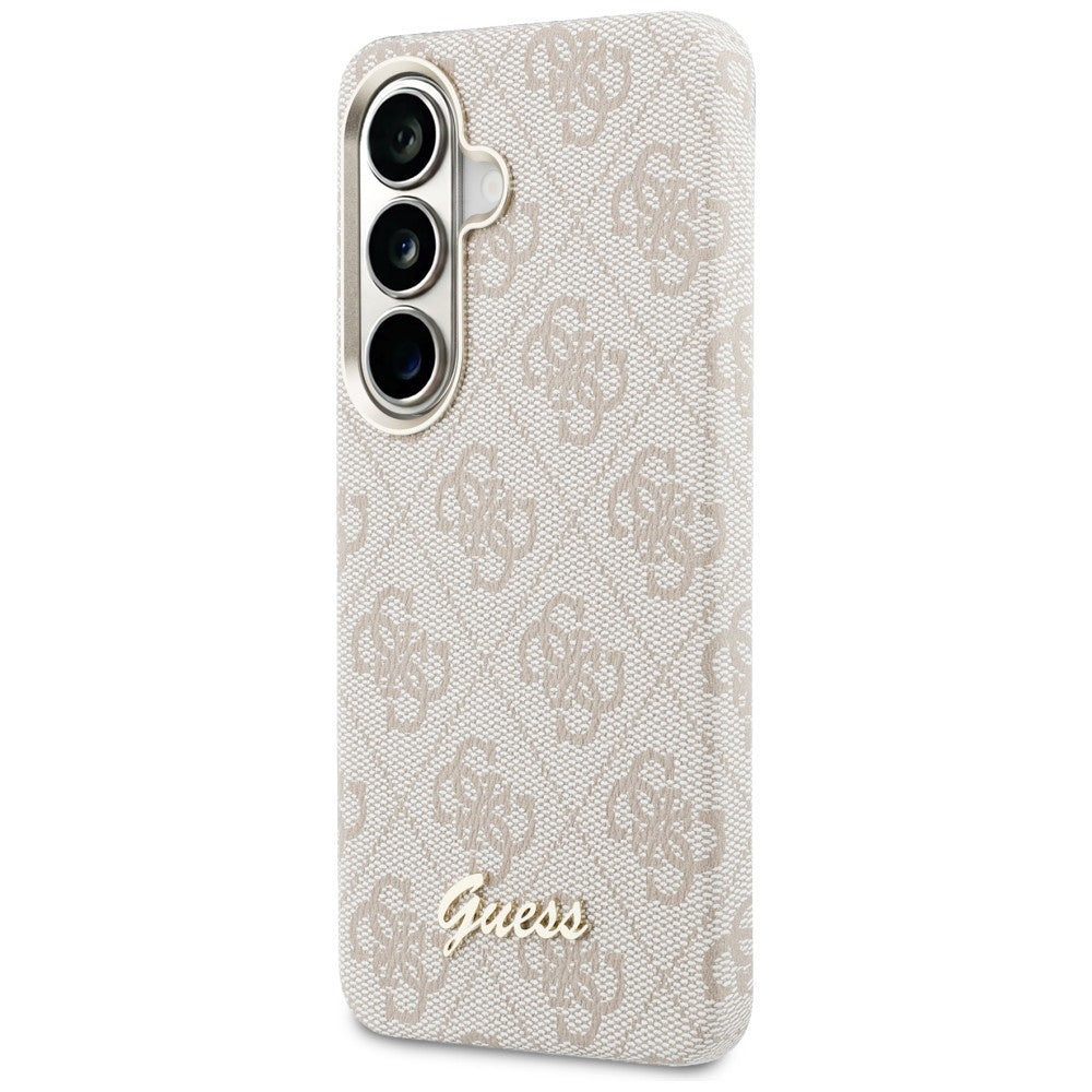MagSafe Case for Samsung Galaxy S26 S942, Guess, 4G Script Logo, Pink