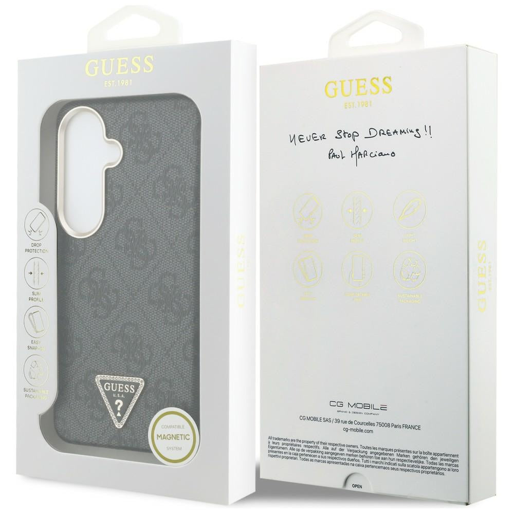 MagSafe Case for Samsung Galaxy S26 S942, Guess, 4G Triangle Logo, Black