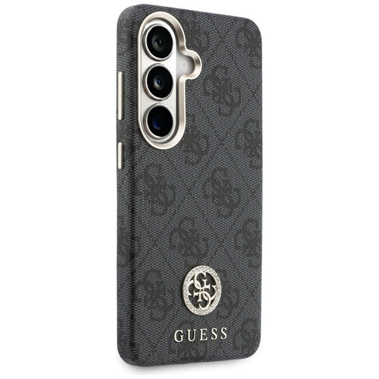 MagSafe Case for Samsung Galaxy S26 S942, Guess, Rhinestone Round Logo, Black