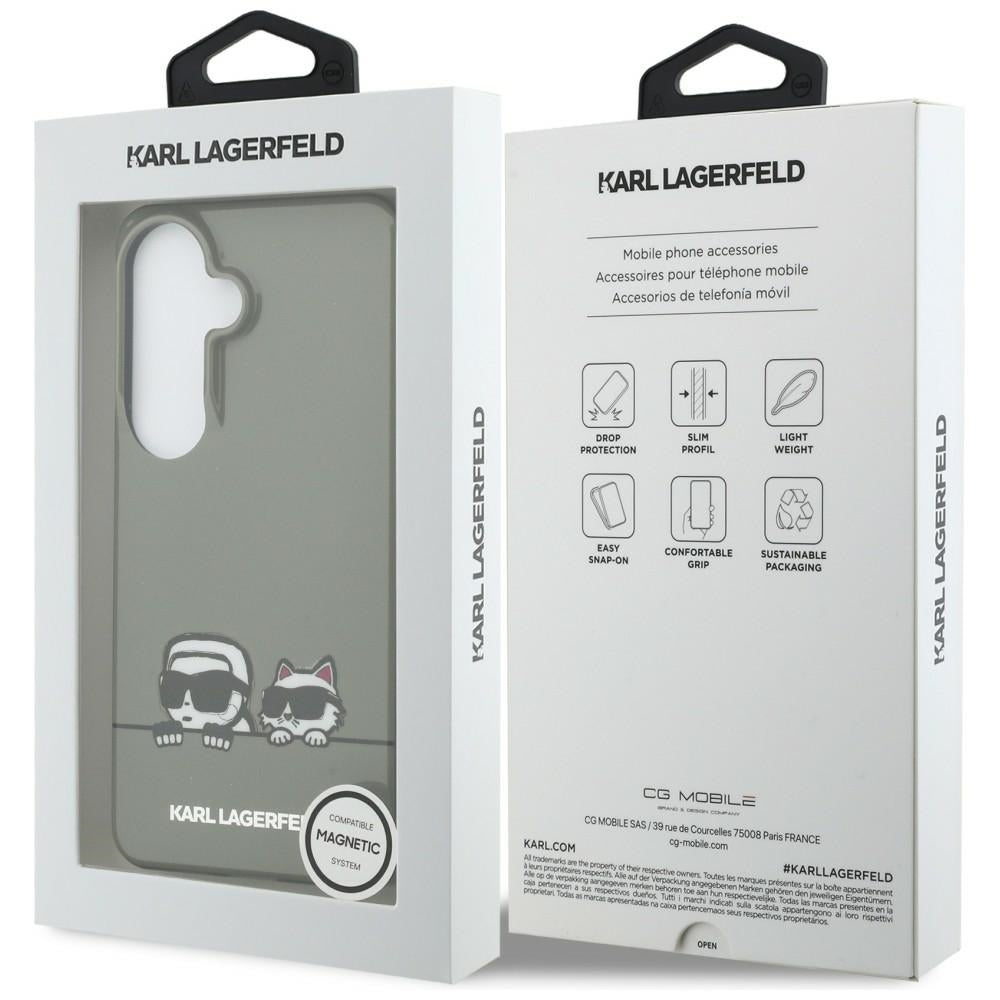MagSafe Case for Samsung Galaxy S26 S942, Karl Lagerfeld, IML Karl & Choupette Peekaboo Logo, Black