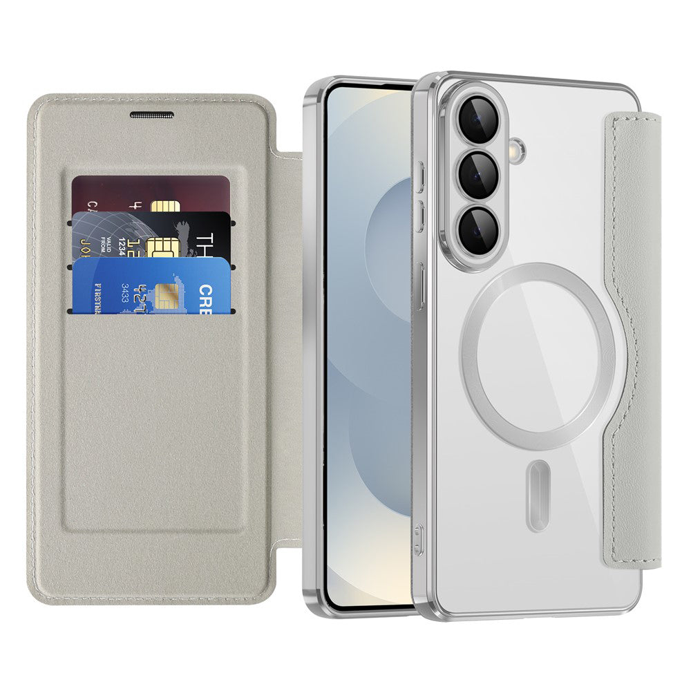 MagSafe Case for Samsung Galaxy S26, Techsuit, SmartMag Book, Gray