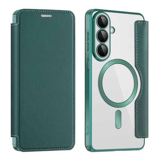 MagSafe Case for Samsung Galaxy S26, Techsuit, SmartMag Book, Green