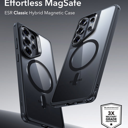 MagSafe Case for Samsung Galaxy S26 Ultra, ESR, Classic Hybrid, Black Transparent