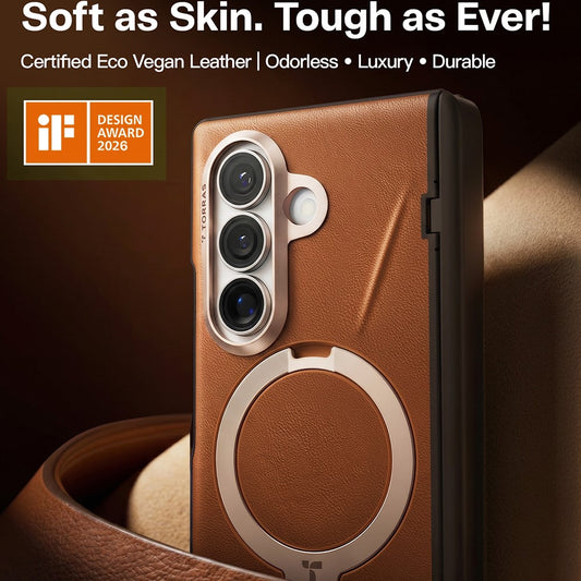 MagSafe Case for Samsung Galaxy Z Fold8 Ultra F976, Torras, QPRO Leather, Brown