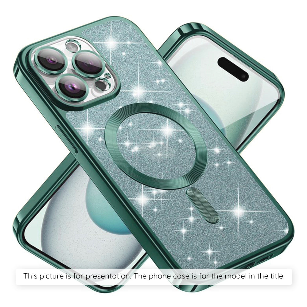 MagSafe Case for Xiaomi 17T, Techsuit, Luxury Glitter, Light Green