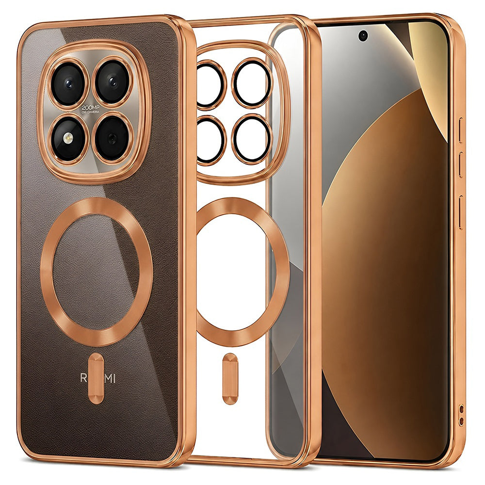 MagSafe Case for Xiaomi Poco M8 Pro / Redmi Note 15 Pro+ 5G, Techsuit, Luxury Crystal, Orange