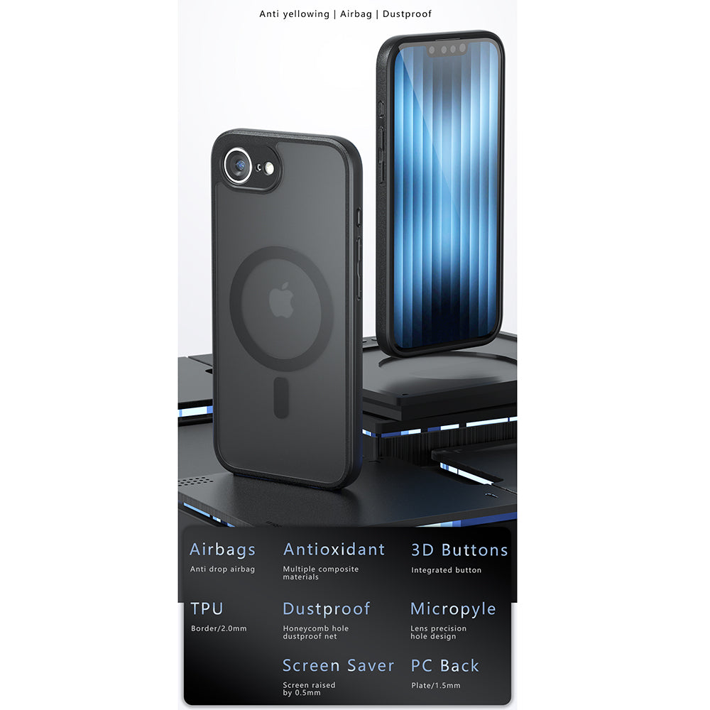 MagSafe Case for Apple iPhone 17 Pro, Techsuit, PureFrost, Black