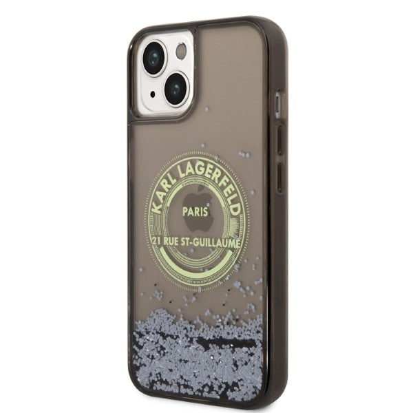 Case for Apple iPhone 14 Plus, Karl Lagerfeld, Liquid Glitter RSG, Black