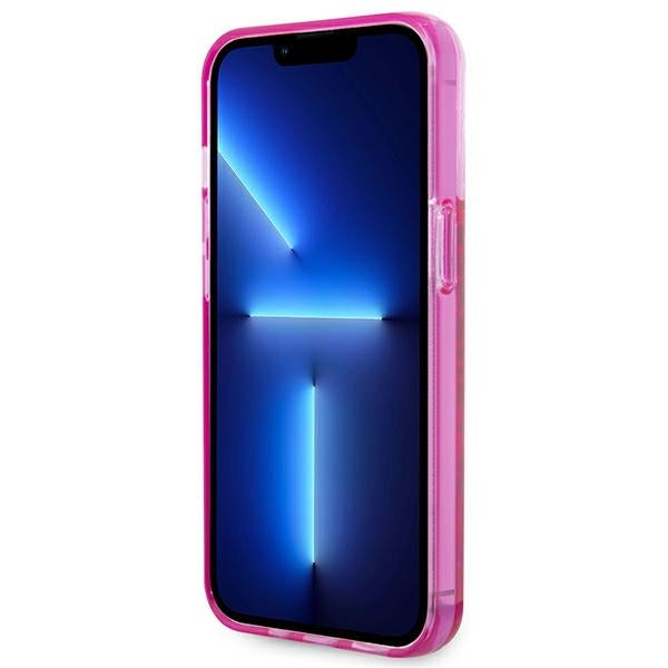 Case for Apple iPhone 14 Pro Max, Karl Lagerfeld, Liquid Glitter KL Logo, Pink