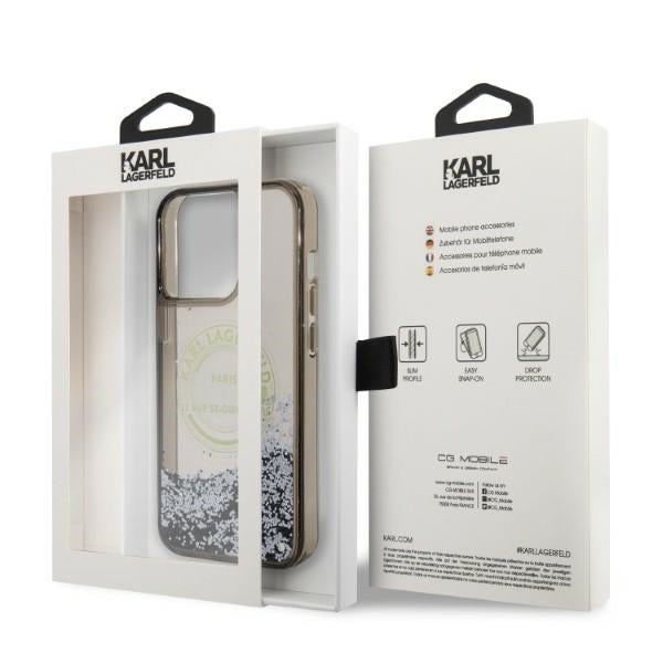 Case for Apple iPhone 14 Pro Max, Karl Lagerfeld, Liquid Glitter RSG, Black
