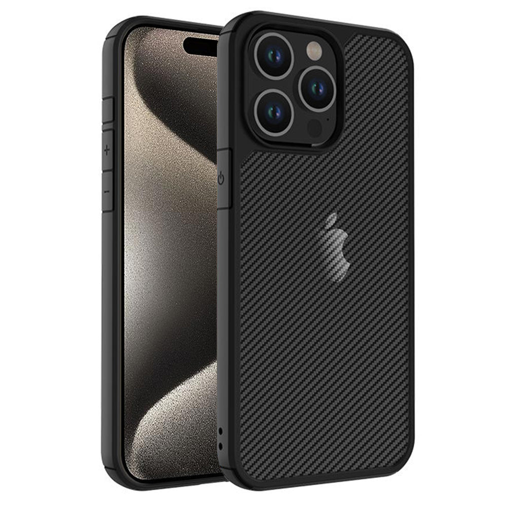 Case for Apple iPhone 15 Pro Max, Techsuit, CarbonFuse, Black