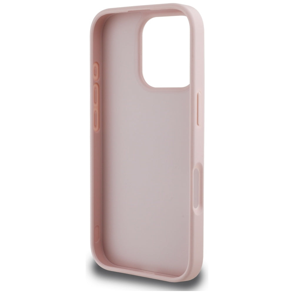 Case for Apple iPhone 16 Pro, Guess, Hot Stamp 4G Pattern Triangle Logo, Pink