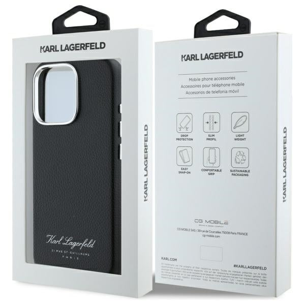 Case for Apple iPhone 16 Pro, Karl Lagerfeld, RSG, Black