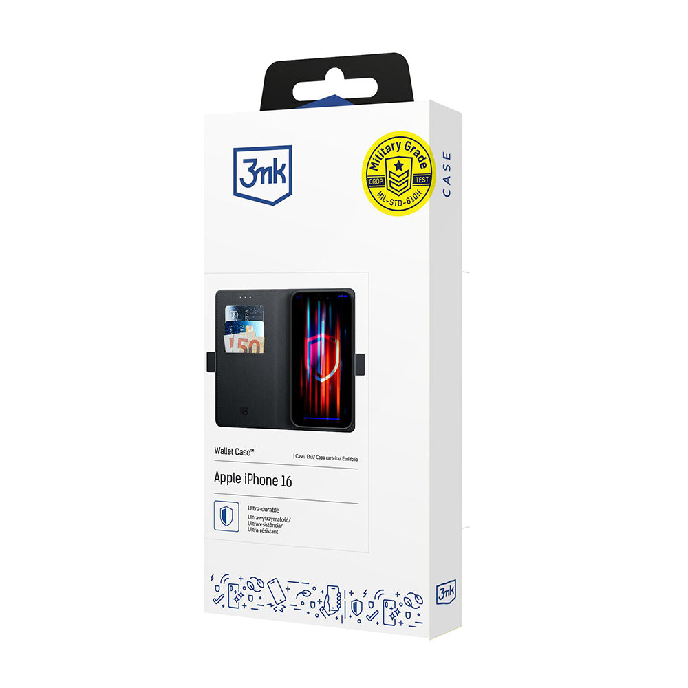 Case for Apple iPhone 17, 3MK, Wallet, Black