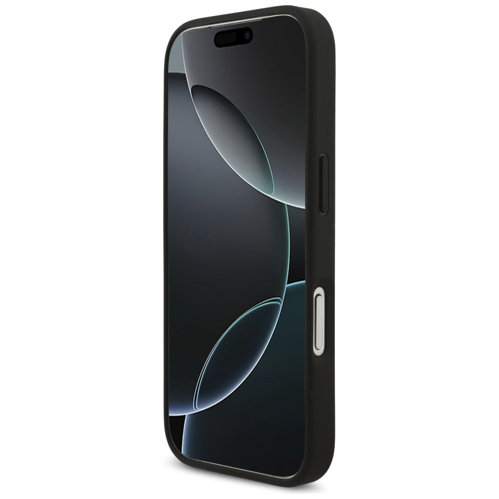 Case for Apple iPhone 17 Pro, Guess, 4G Grained Big and Classic Logo, Black