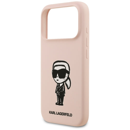 Case for Apple iPhone 17 Pro, Karl Lagerfeld, Sketch and Logo Karl, Pink
