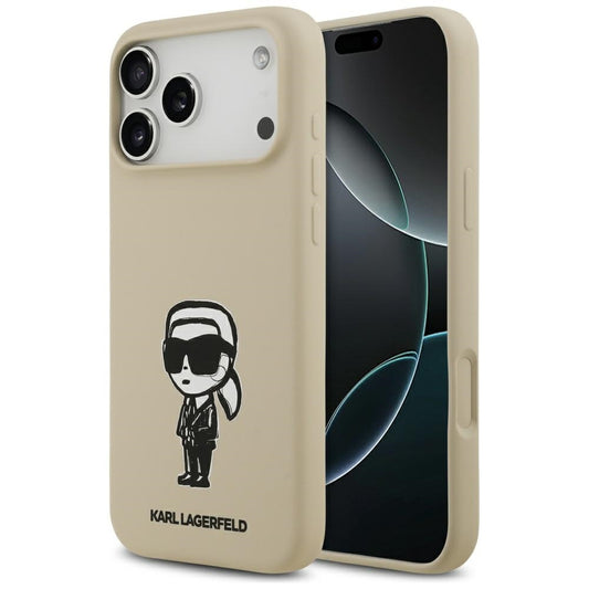 Case for Apple iPhone 17 Pro Max, Karl Lagerfeld, Sketch and Logo Karl, Brown