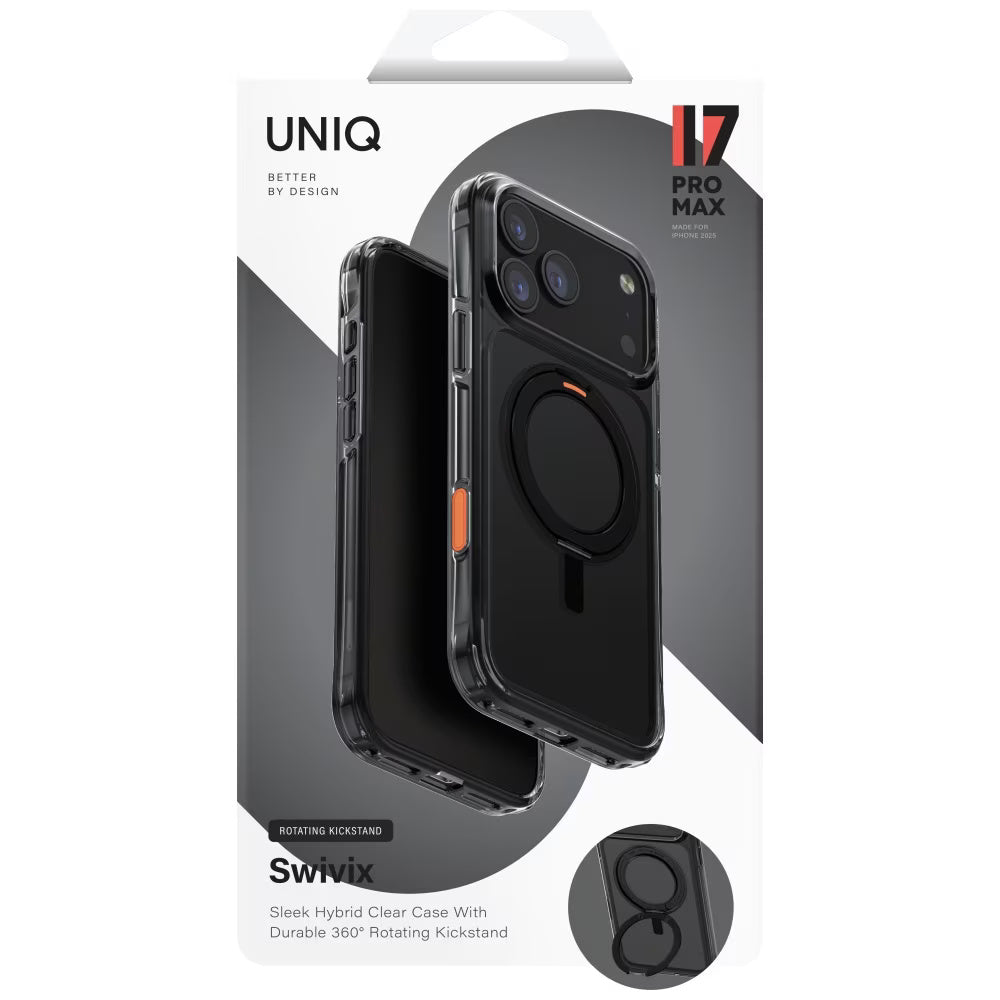 Case for Apple iPhone 17 Pro, UNIQ, Swivix, Black
