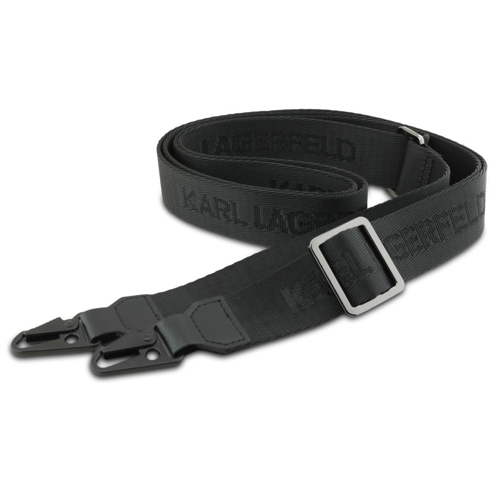 Case for Apple iPhone 18 Pro / 17 Pro, Karl Lagerfeld, Saffiano Crossbody Metal Pin Karl & Choupette, Black