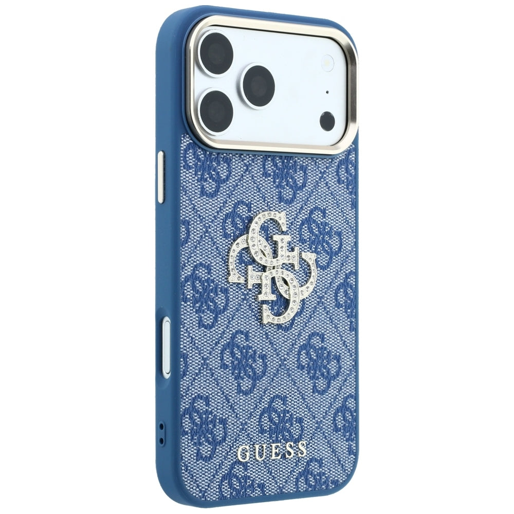 Case for Apple iPhone 18 Pro Max / 17 Pro Max, Guess, 4G Big Strass Logo, Blue