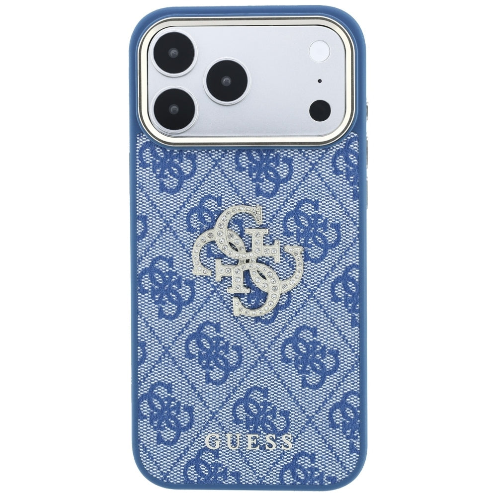 Case for Apple iPhone 18 Pro Max / 17 Pro Max, Guess, 4G Big Strass Logo, Blue