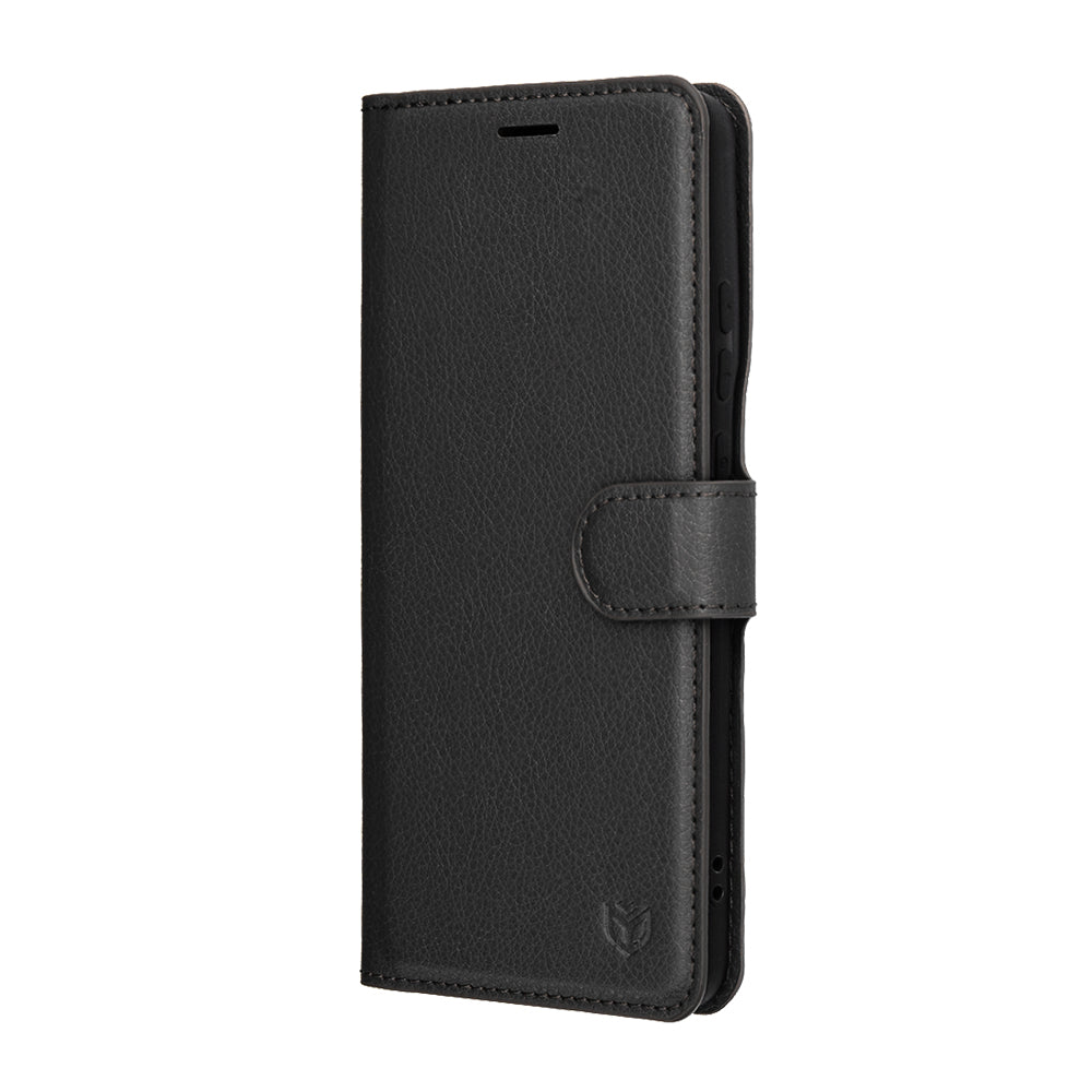 Case for Motorola Edge 70, Techsuit, Leather Folio, Black