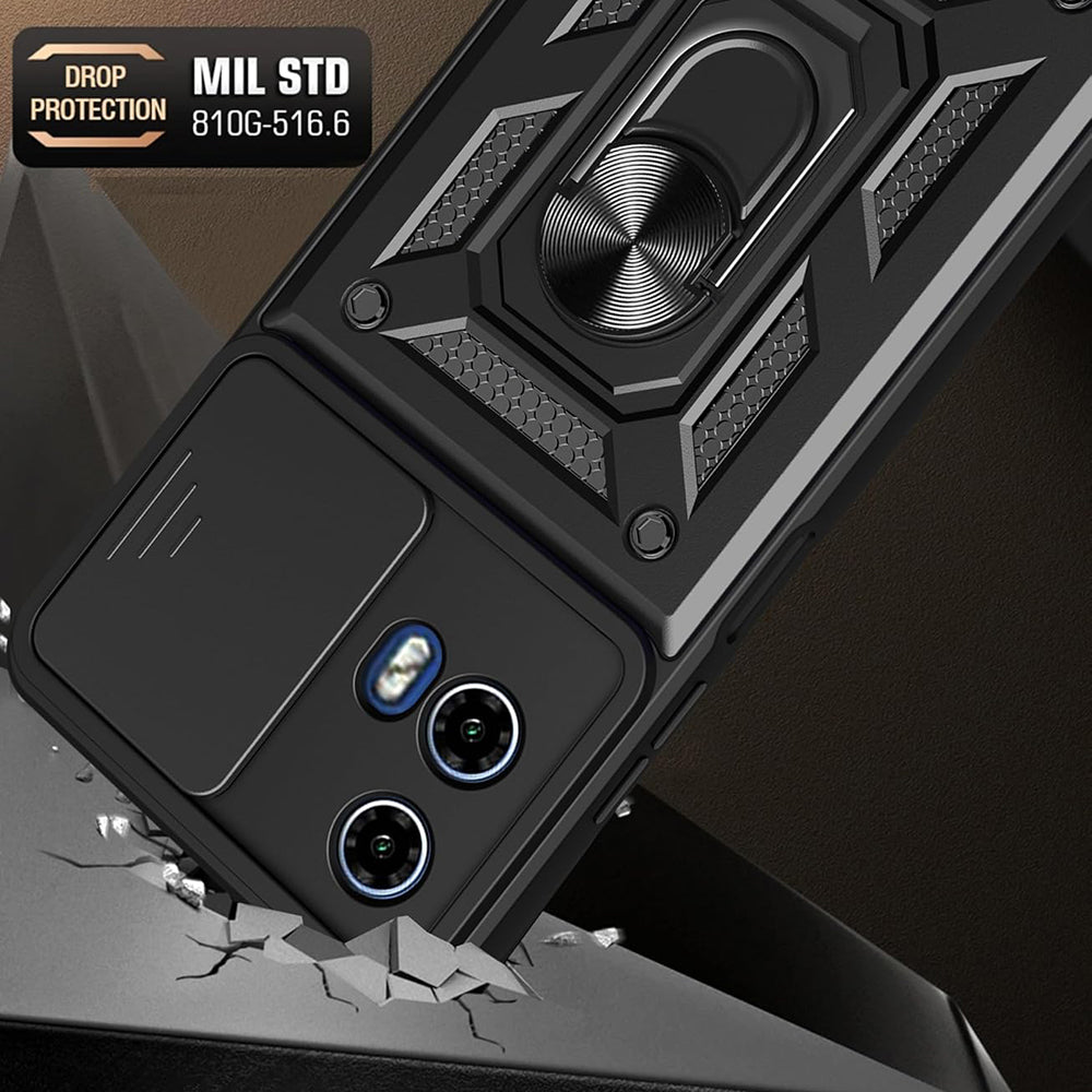 Case for Motorola Moto G67 Power / G57 Power, Techsuit, CamShield, Black