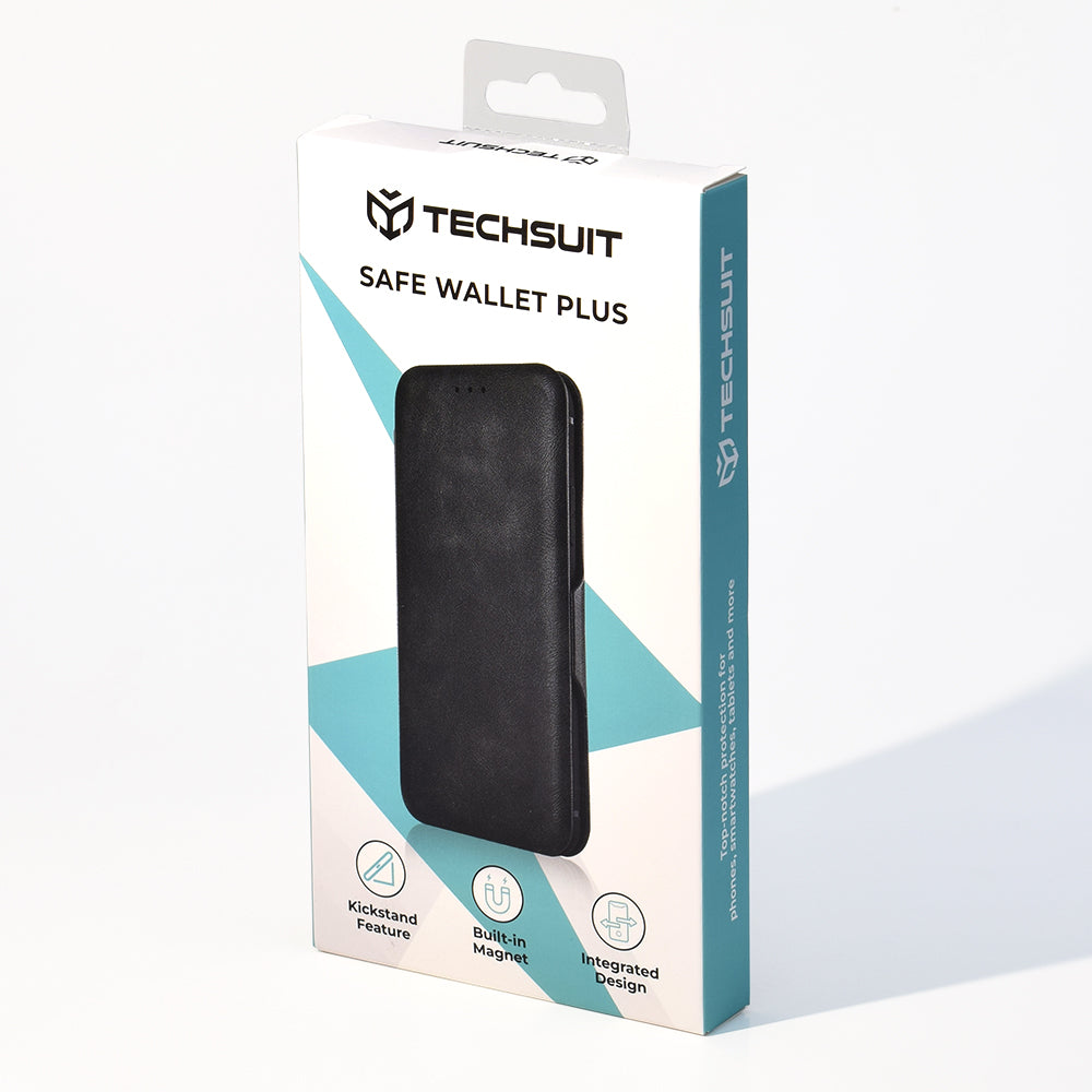 Case for Oppo Reno14, Techsuit, Safe Wallet Plus, Black