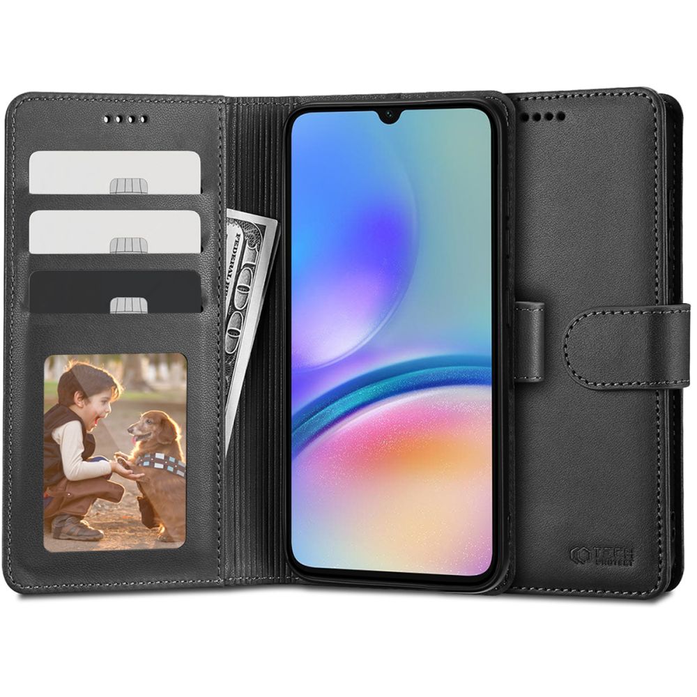 Case for Samsung Galaxy A15 5G A156 / A155, Tech-Protect, Wallet, Black