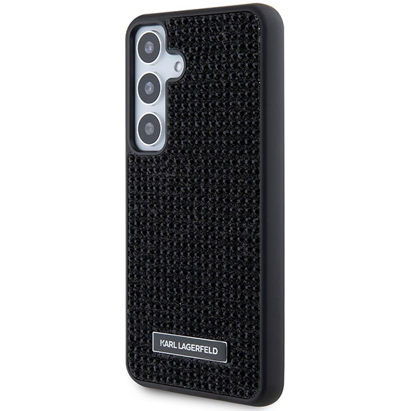 Case for Samsung Galaxy S24+ S926, Karl Lagerfeld, Rhinestone Metal Plate, Black