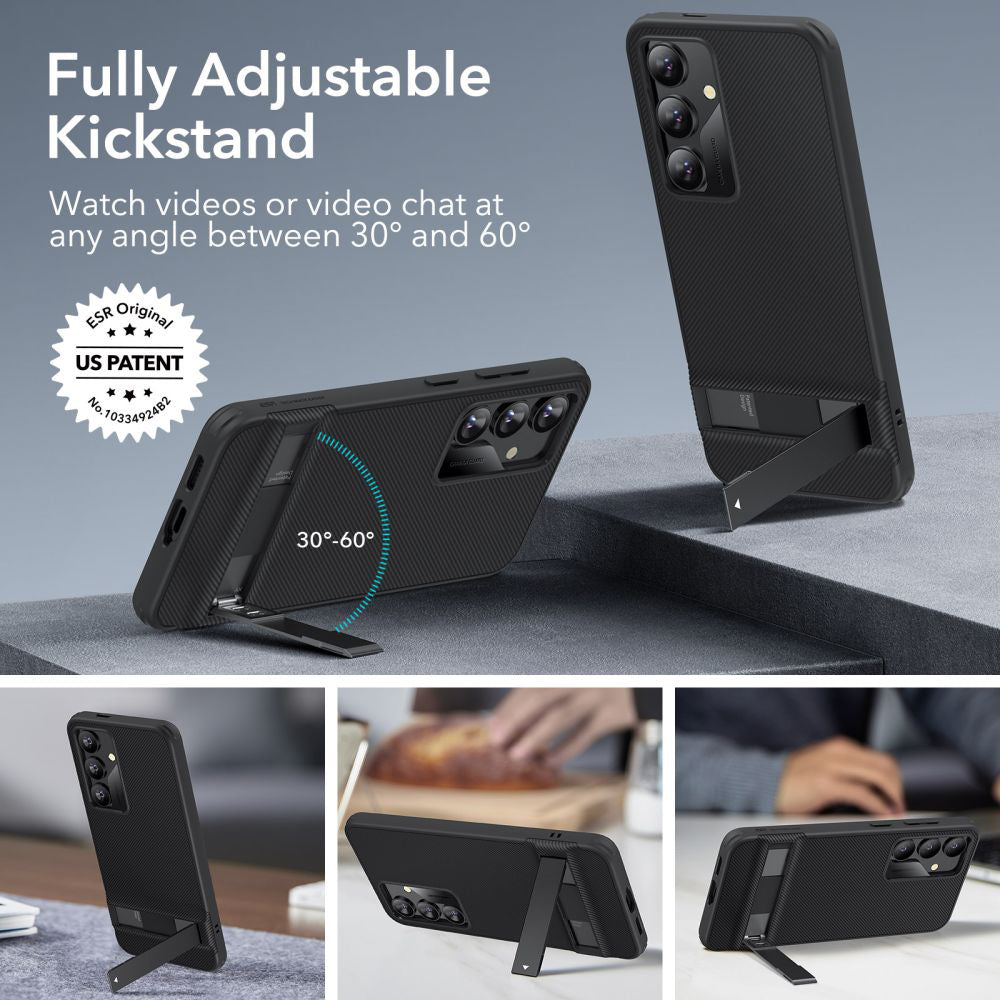 Case for Samsung Galaxy S24 S921, ESR, Air Shield Boost Kickstand, Black