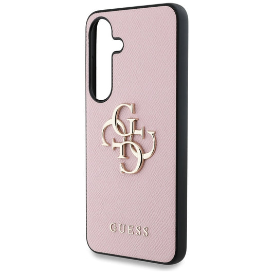 Case for Samsung Galaxy S25+ S936, Guess, 4G Grained Big and Classic Logo, Pink