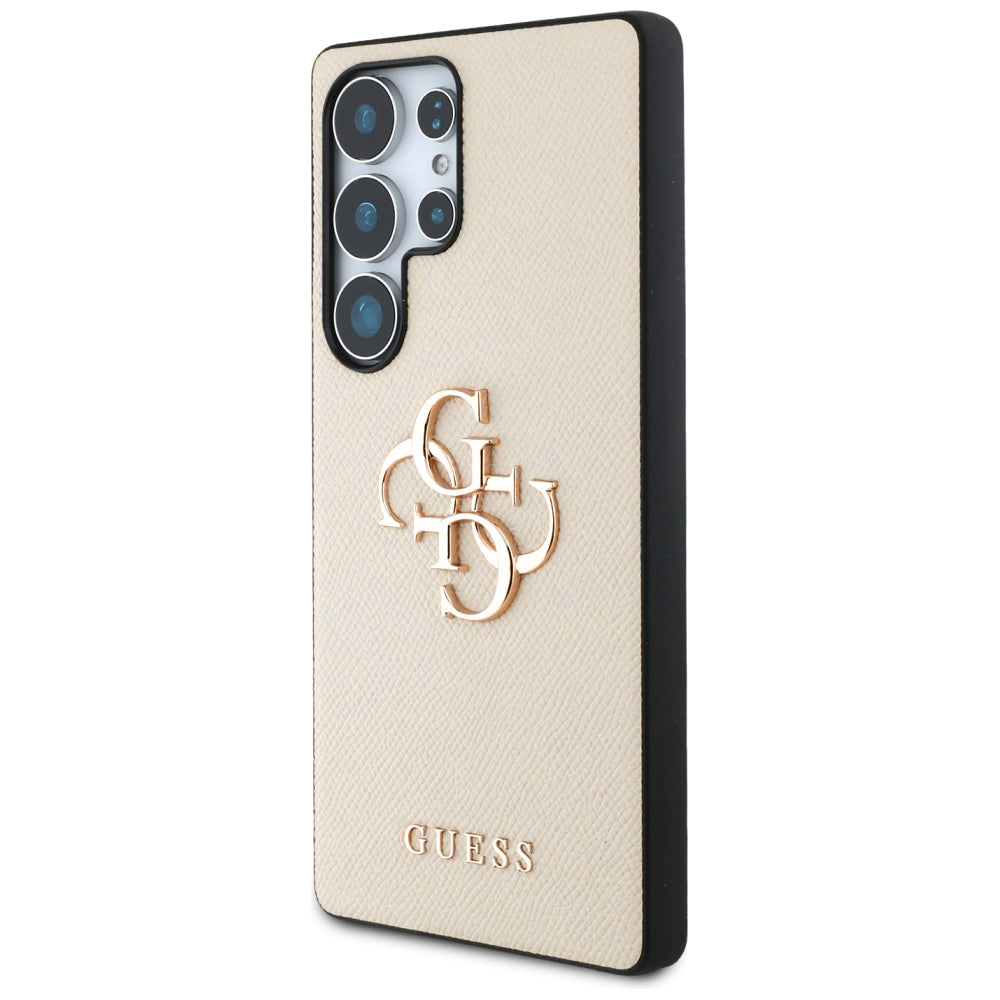 Case for Samsung Galaxy S25 Ultra S938, Guess, 4G Grained Big and Classic Logo, Beige