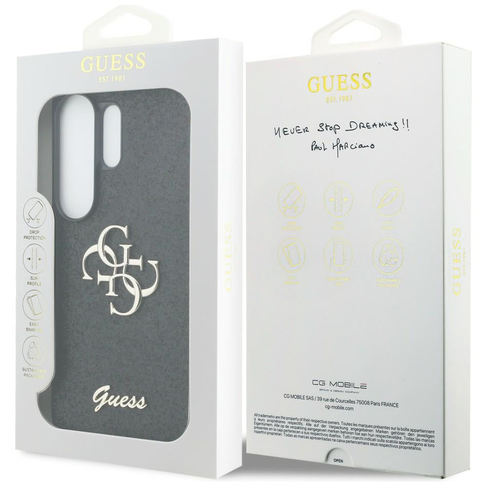 Case for Samsung Galaxy S26 Ultra S948, Guess, Fixed Glitter Big 4G Metal Frame, Black