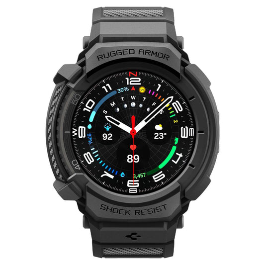 Spigen Rugged Armor Pro Case for Samsung Galaxy Watch8 Classic, Matte Black ACS10013