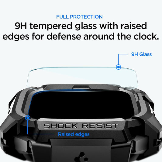 Spigen Rugged Armor Pro Case with Screen Protector for Apple Watch Ultra Series, Black ACS12053