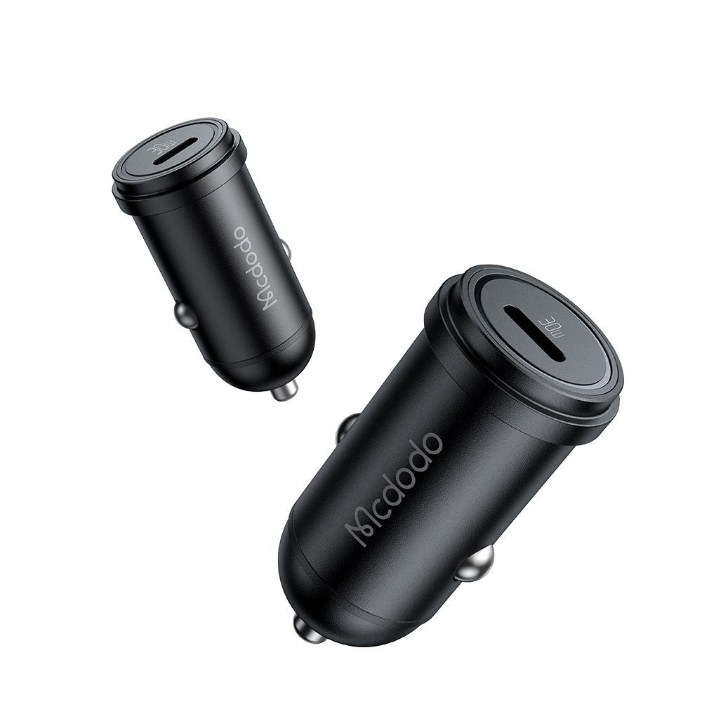 Car Charger with Lightning Cable McDodo CC-7492 Obsidian, 30W, 3A, 1 x USB-C, Black