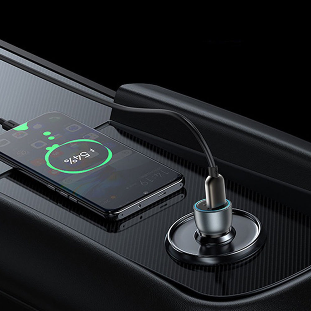 Yesido Y49 Car Charger, 30W, 3A, 1 x USB-A - 1 x USB-C, Grey