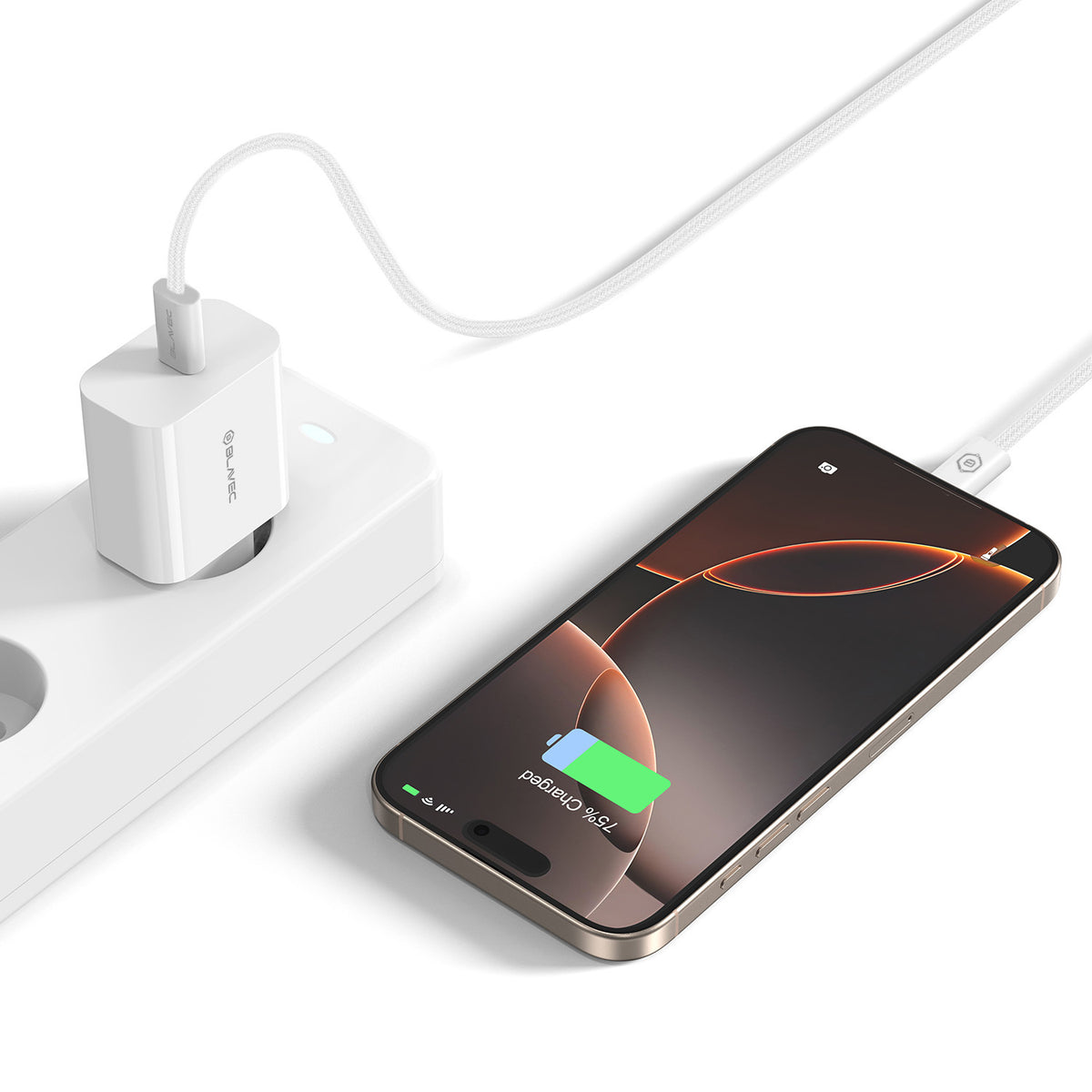Blavec BC-7 Network Charger, 45W, 3A, 1 x USB-C, White