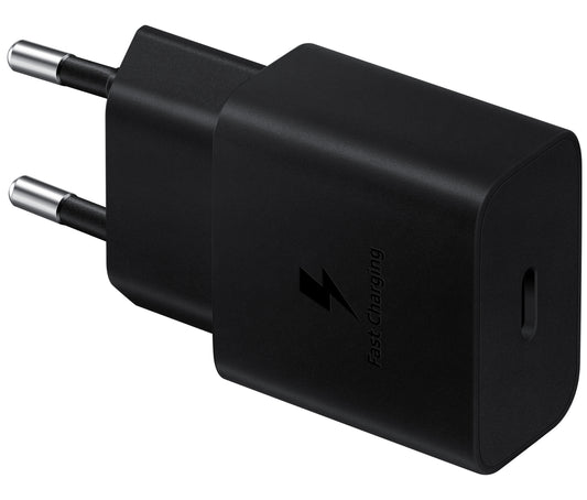 Samsung USB-C Network Charger with USB-C Cable, 15W, 2A, 1 x USB-C, Black EP-T1510XBEGEU