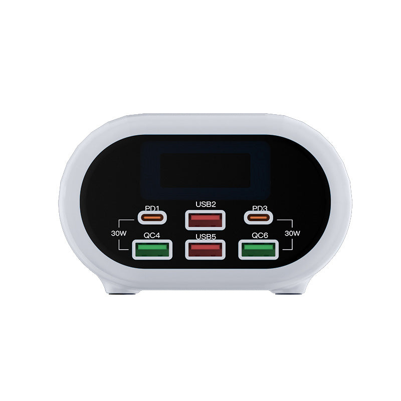 Relife RL-309U Charging Station, 72W, 5A, 2 x USB-C - 4 x USB-A, Silver