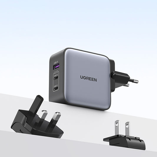 Network Charger UGREEN CD296, 65W, 5A, 1 x USB-A - 2 x USB-C, Grey