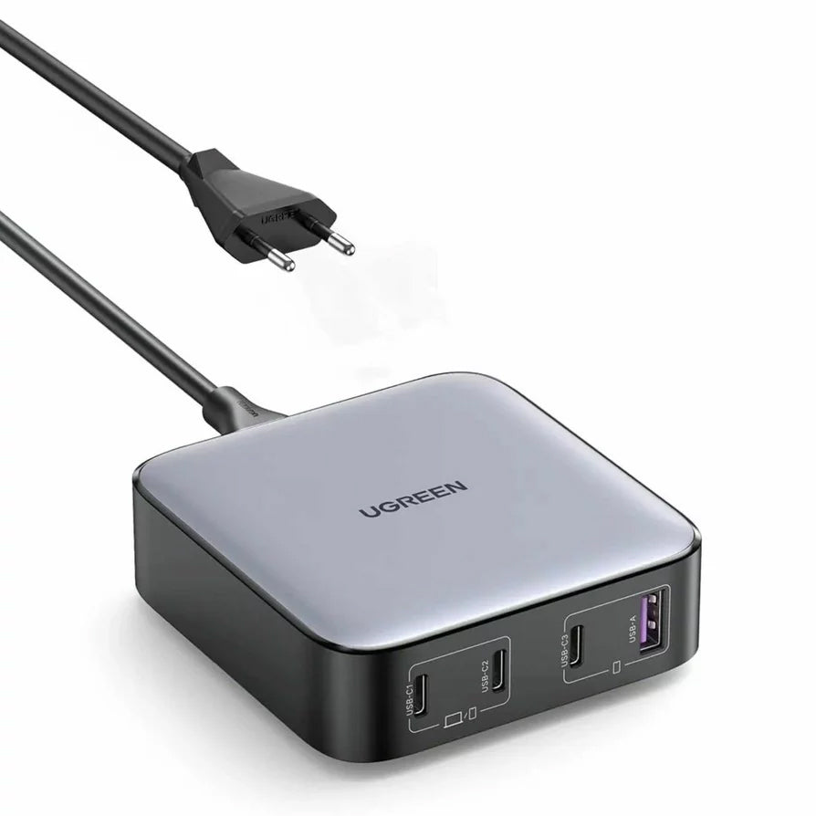 Charging Station UGREEN CD328, 100W, 3A, 1 x USB-A - 3 x USB-C, Grey