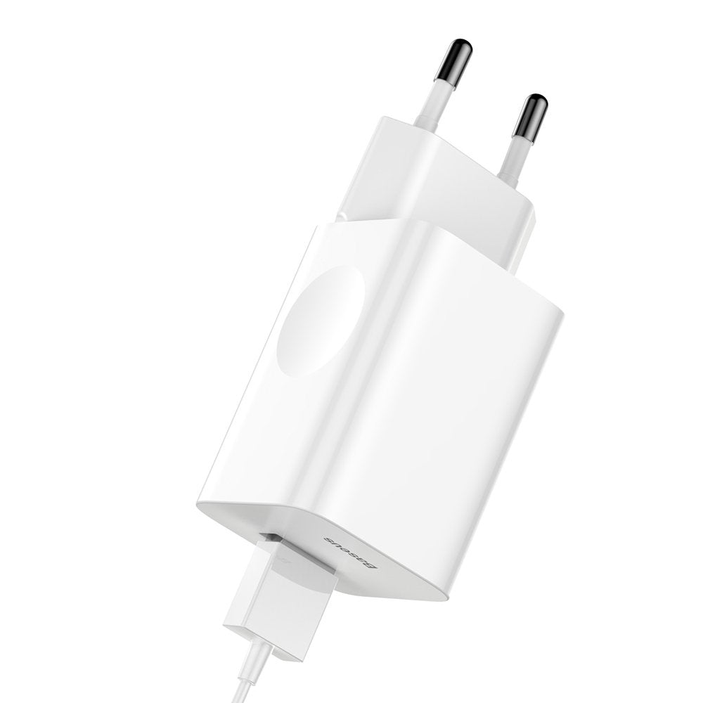 Baseus Network Charger, 24W, 3A, 1 x USB-A, White CCALL-BX02
