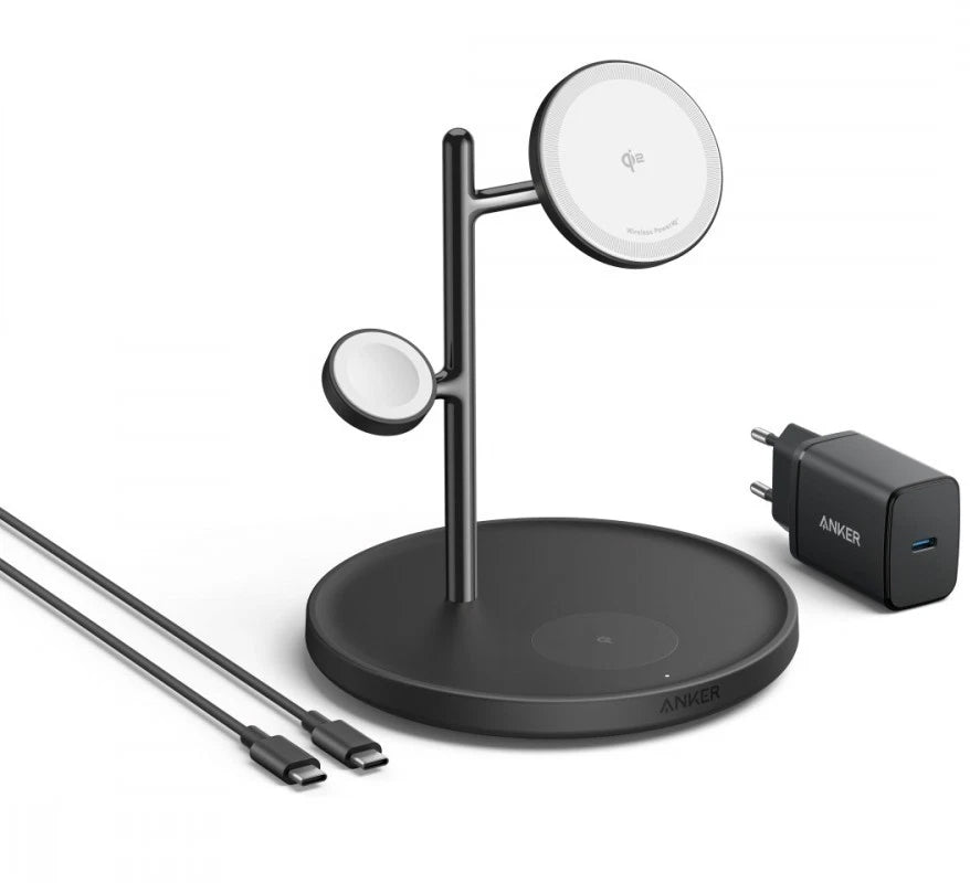 Anker MagGo 3in1 Wireless Network Charger, 25W, 1.67A, Black B25M3311