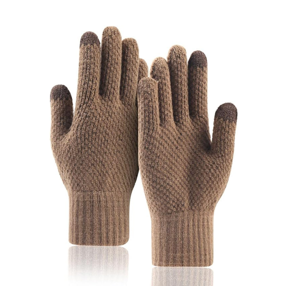 Techsuit Men's Winter Touchscreen Gloves ST0013, Size 22cm, Brown