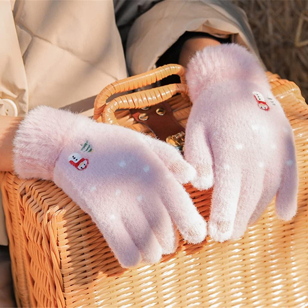 Techsuit Women's Winter Touchscreen Gloves ST0011, Size 17cm, White