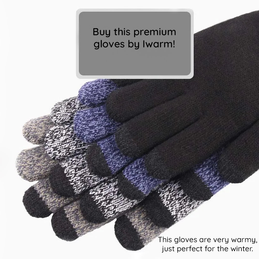 Iwarm ST0018 Winter Touchscreen Gloves, Size 23cm, Gray