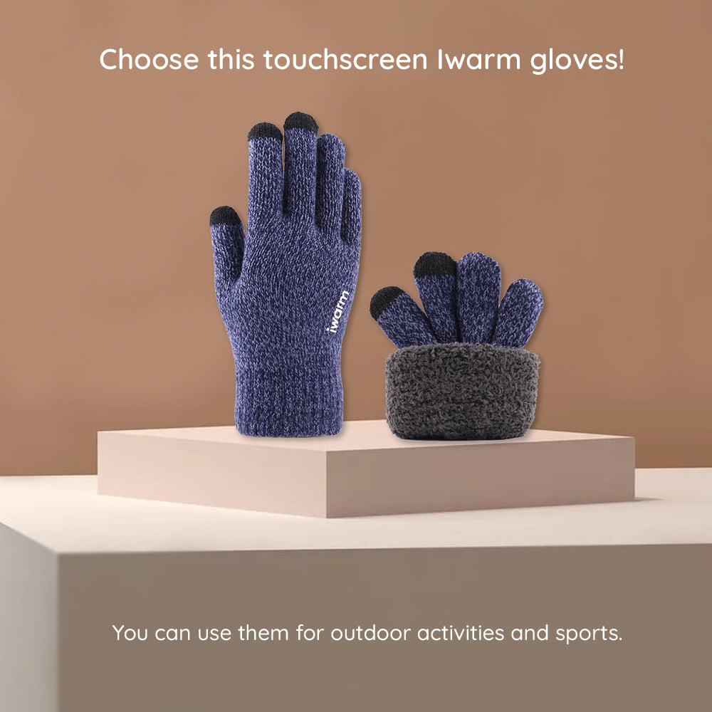 Iwarm ST0018 Winter Touchscreen Gloves, Size 23cm, Gray
